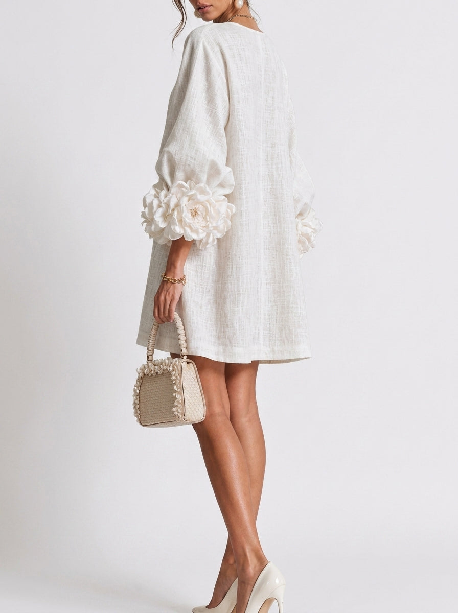 Cinzia | Vestido con flores en relieve