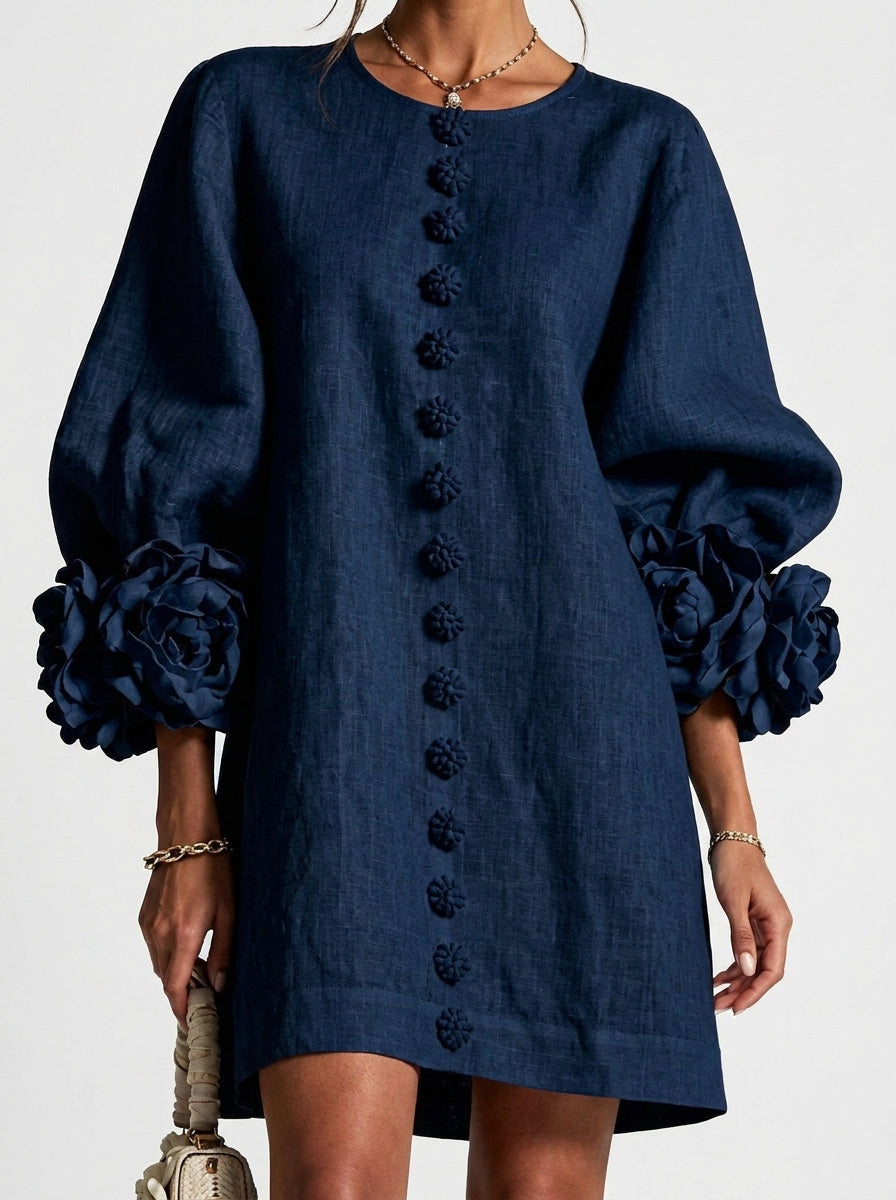 Cinzia | Vestido con flores en relieve