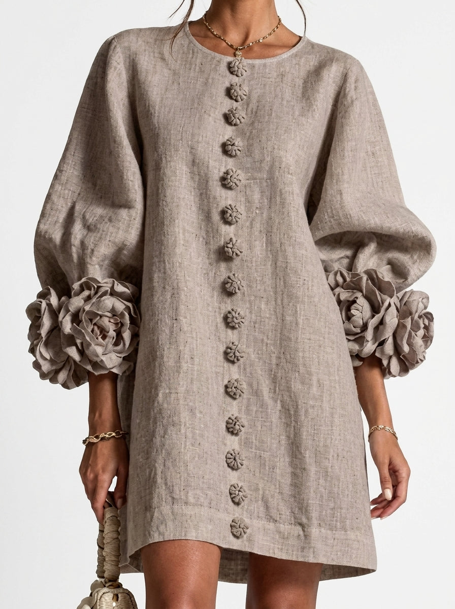 Cinzia | Vestido con flores en relieve